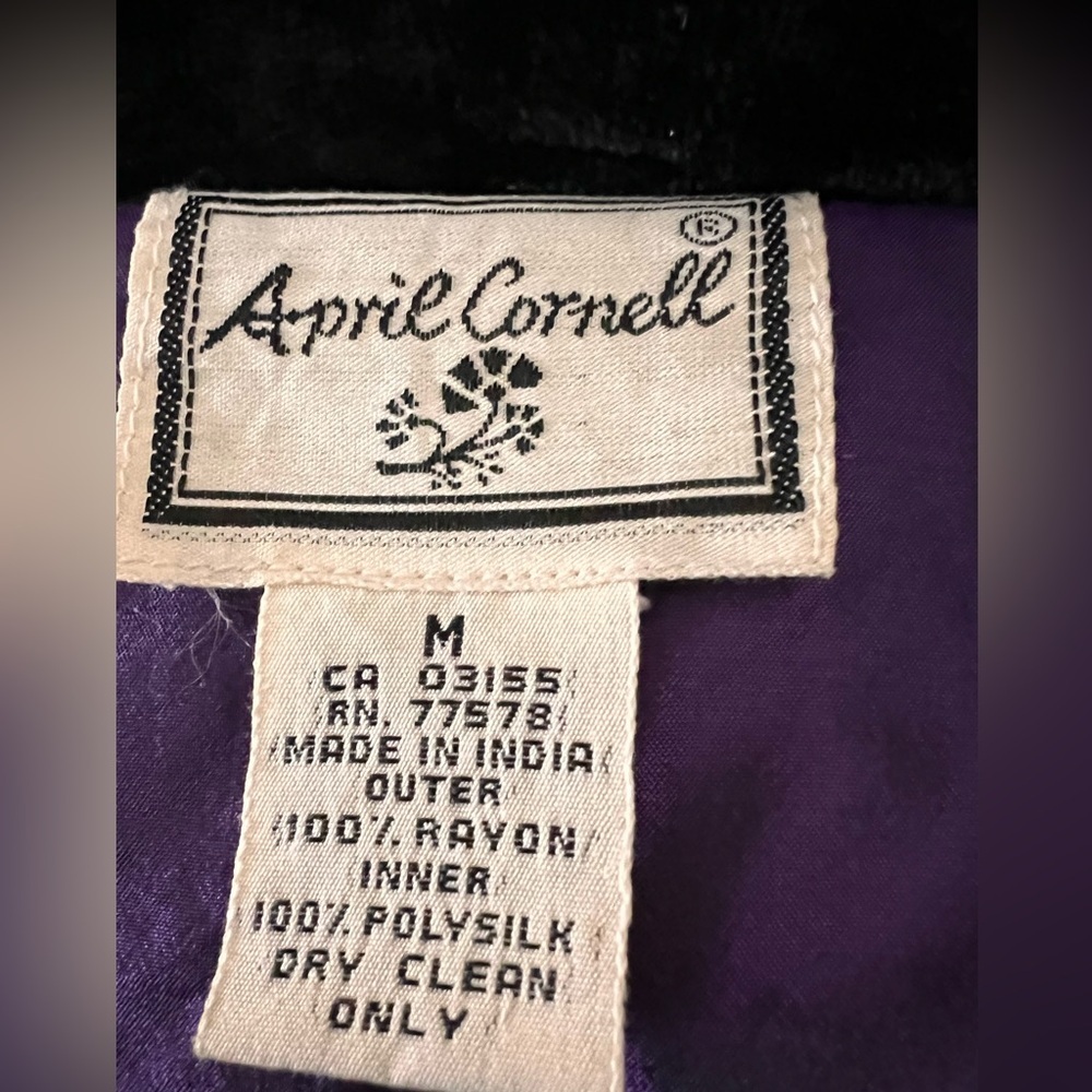 April Cornell Velvet Bead-Embroidered Open-Front Coat - Picture 6 of 6